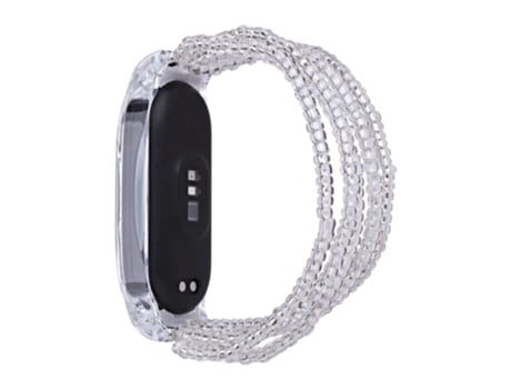 Correa de cuentas trenzadas con cuentas estilo de vacaciones para Xiaomi Mi Band 5/Band 6 - translúcido