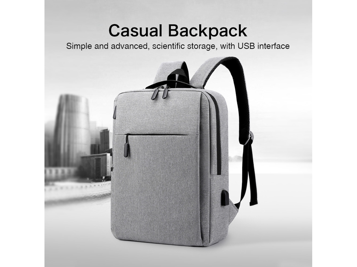 Mochila para portátil, mochila de negocios, mochila de viaje ligera de alta capacidad de 14 l con puerto de carga USB
