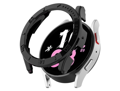 Funda protectora para Samsung Galaxy Watch5/Watch4 de 44 mm con media cubierta y escala (negro)