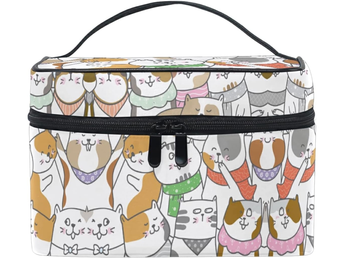 Neceser Cuero Con Cremallera Portátil Organizador Para Mujer Diseño