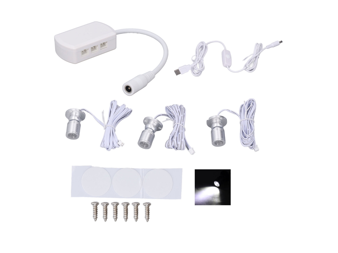 2026-luz De Spot Led Mini 5v Usb Regulable Para Vitrinas, Joyería Y Gabinetes Luz Blanca Plateada