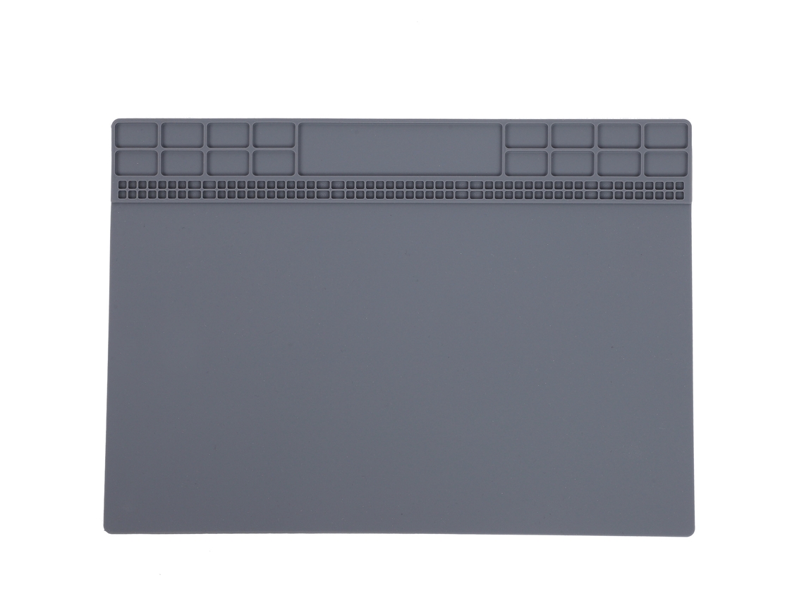 Almofada de reparo de silicone resistente ao calor para soldagem, telefones e computadores, 350x250x4mm, cinza