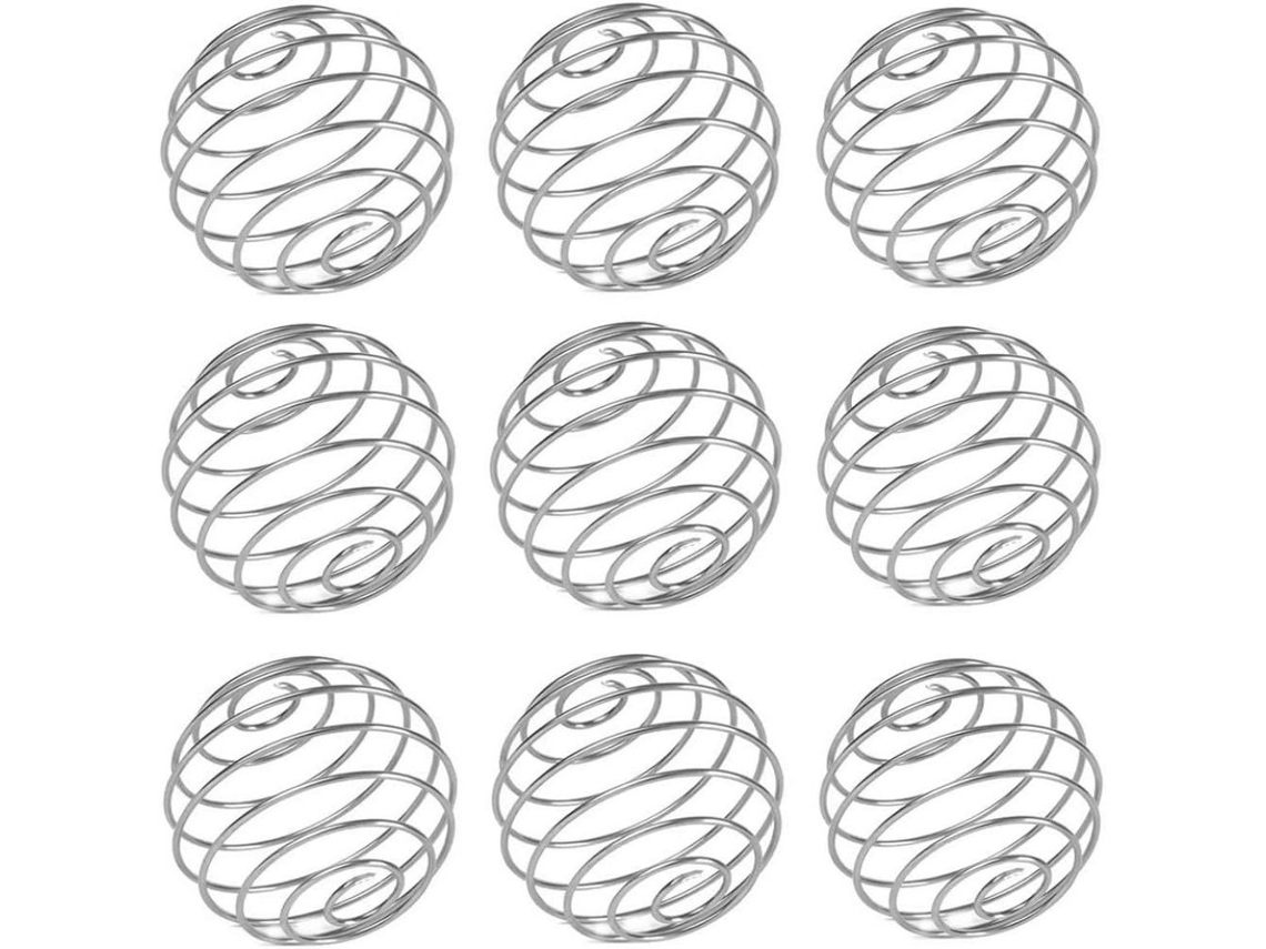 JILLIOPER Batidor de alambre para mezclar proteínas, bolas de resorte de acero inoxidable, construcción de acero inoxidable 304 duradera y saludable, bola agita