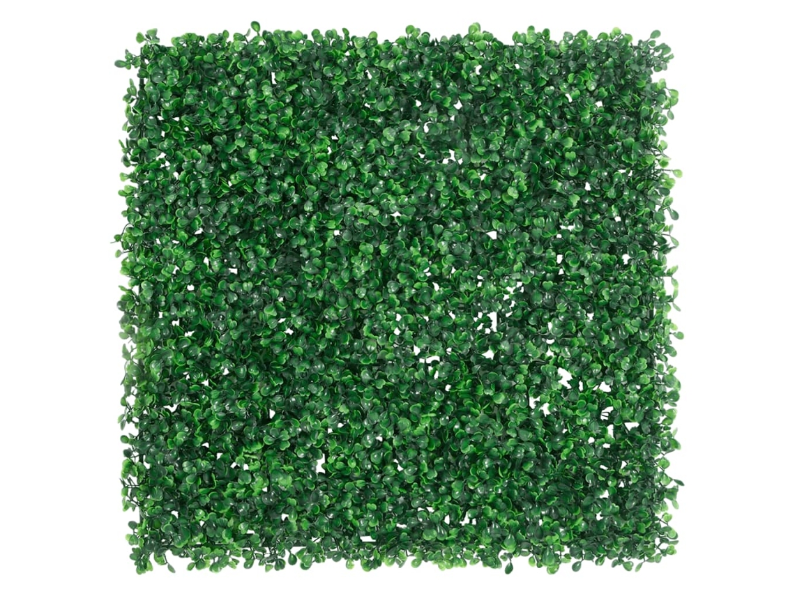 Valla De Hojas De Arbusto Artificial 24 Uds Verde 50x50 Cm