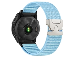 Bracelete Para Garmin (26mm) - Nylon Trançado - Padrão De Montanha - Fivela De Paraquedas - Ponteira De Metal Azul Ilha