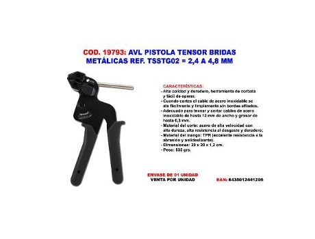 Avl pistola tensor bridas metalicas tsstg02 2.4 a 4,8 mm