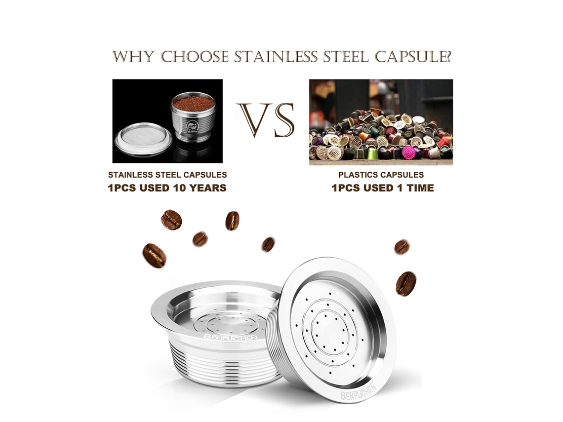Cápsulas de café reutilizables de acero inoxidable compatibles con Mio Mode