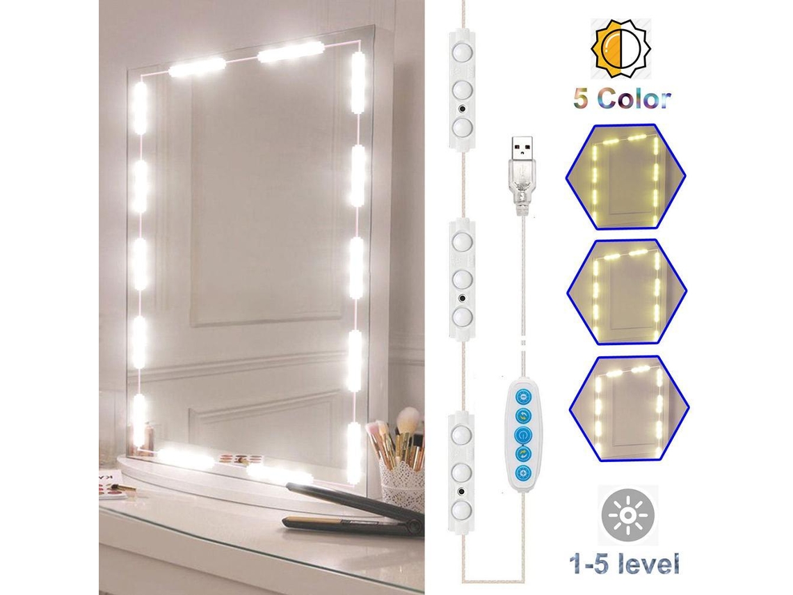 2026-luz De Espejo Led Regulable Con 45 Leds Luz De Maquillaje Diy Para Mesa De Maquillaje Usb