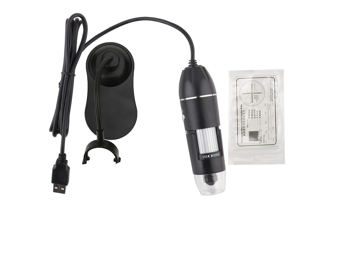 Microscopio Digital Usb De 50x A 1000x Con Led Ajustable, Soporte Plegable Y Alta Resolución Para Observación Y Mantenimiento.