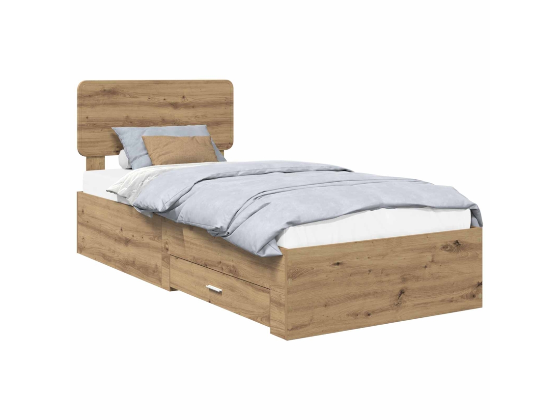 Maison Exclusive - Estructura De Cama Con Cabecera Roble Artesanal 90 X 190 Cm