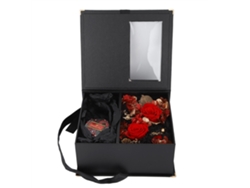 Caja de regalo de aceite de coco con aromaterapia de rosas preservadas - Roja