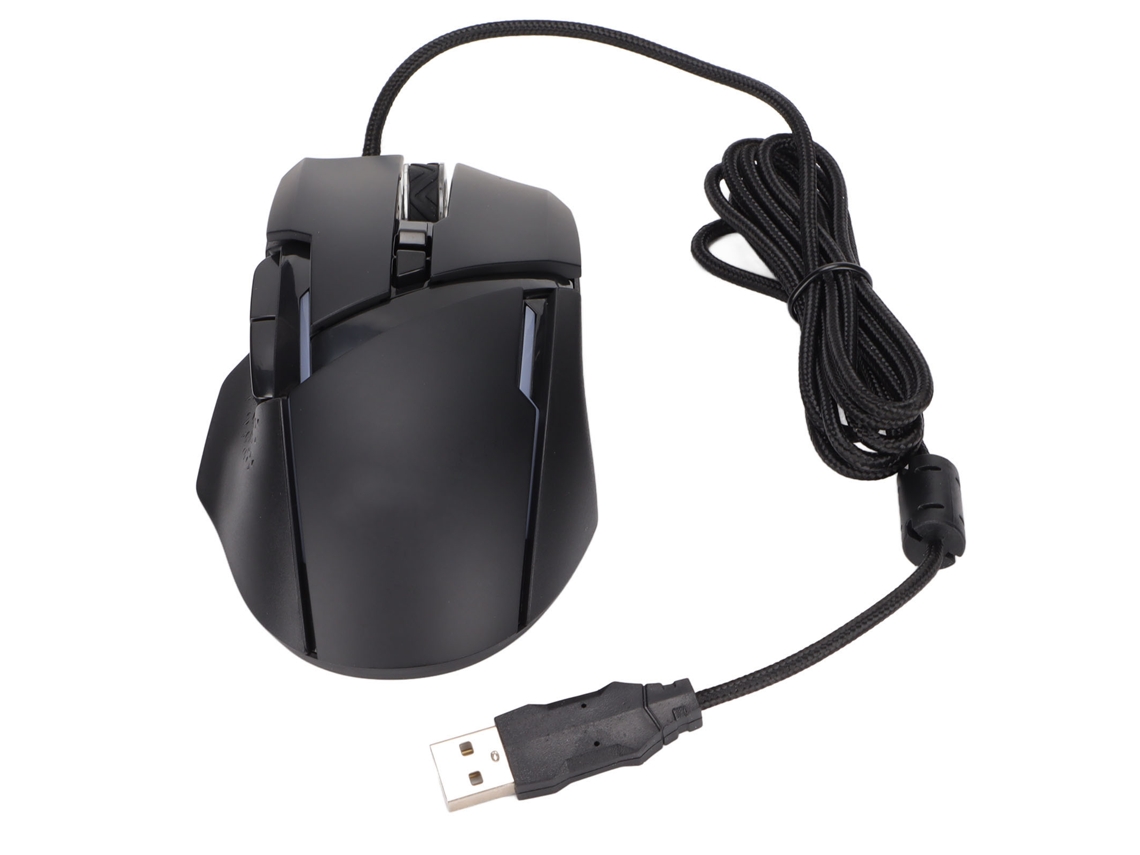 Mouse Com Fio 7200dpi 6 Níveis Ajustáveis Luz Rgb Respiração Para Gaming E Escritório Compatível Com Pc