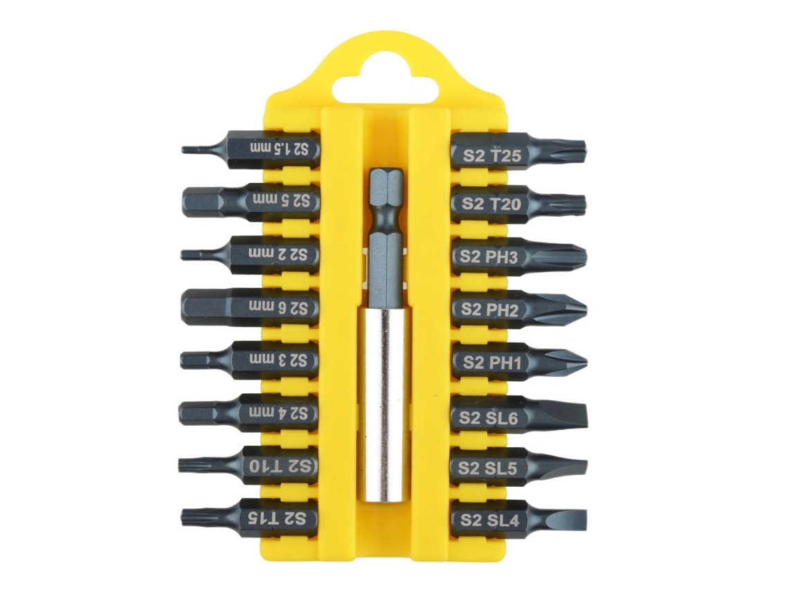 Juego De 17 Puntas De Destornillador Multifuncionales Con Soporte Magnético, Acero S2, 60 Mm