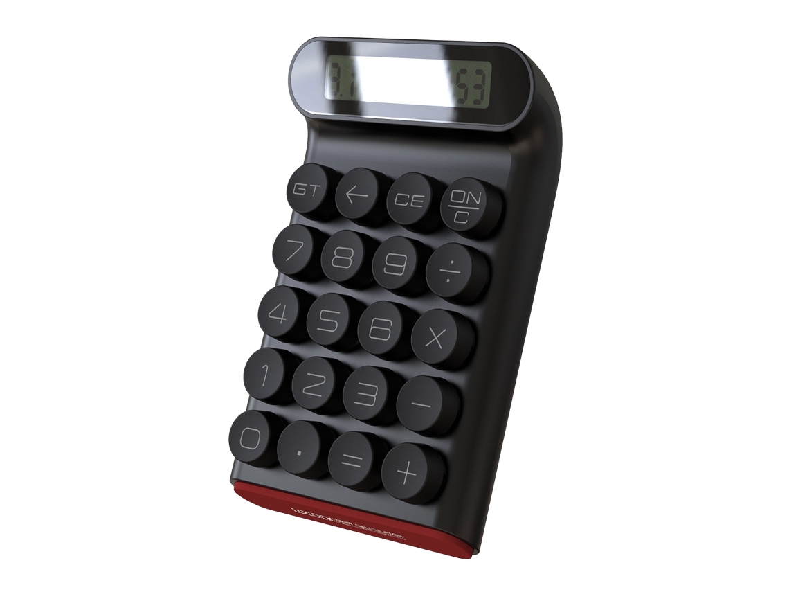 Calculadora mecánica con llave eléctrica para uso diario y básico de oficina, con pantalla LCD