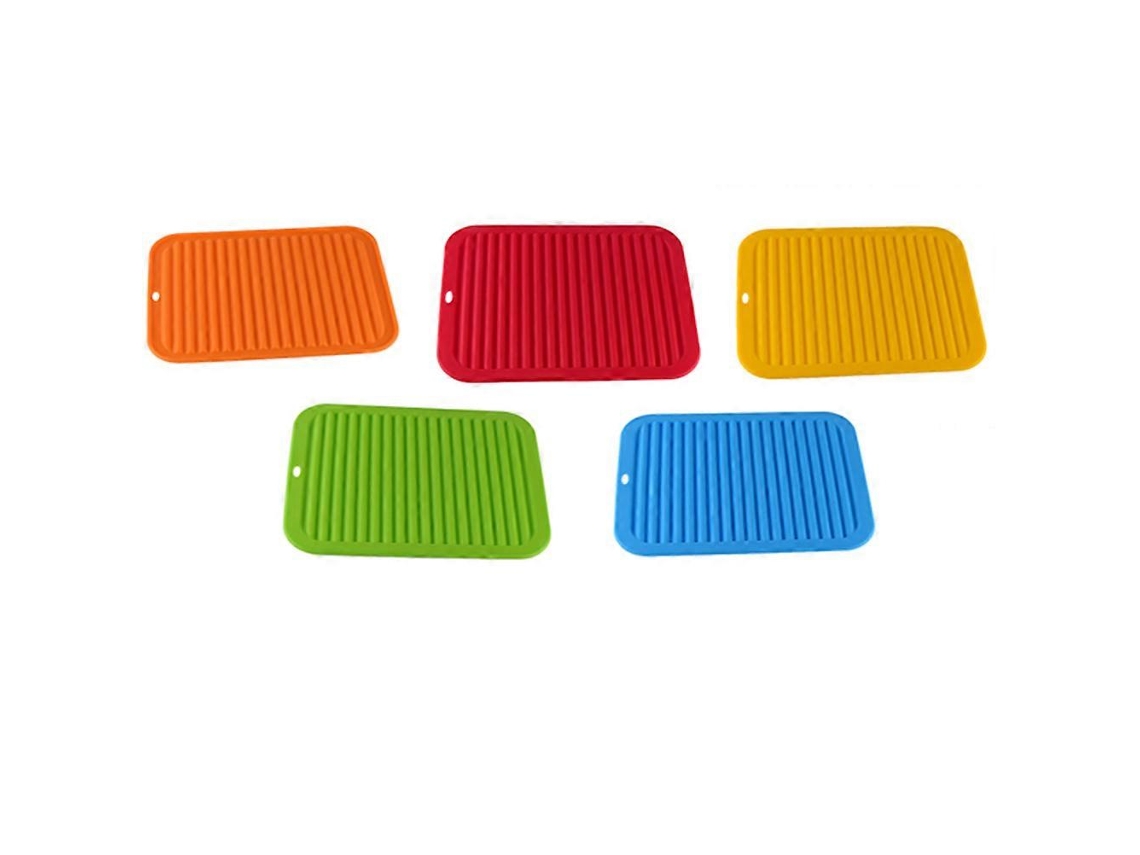 Tapete aislante de silicona con diseño ondulado para cocina, resistente al calor, antideslizante, color naranja, 1 unidad. Nostalgia88