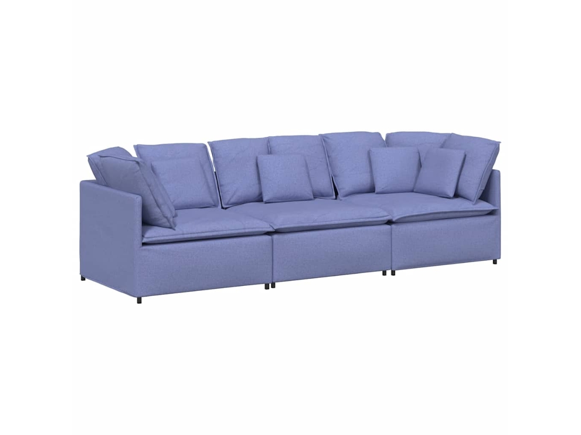 Maison Exclusive - Sofá Modular Con Cojines De Tela Color Azul Vaquero