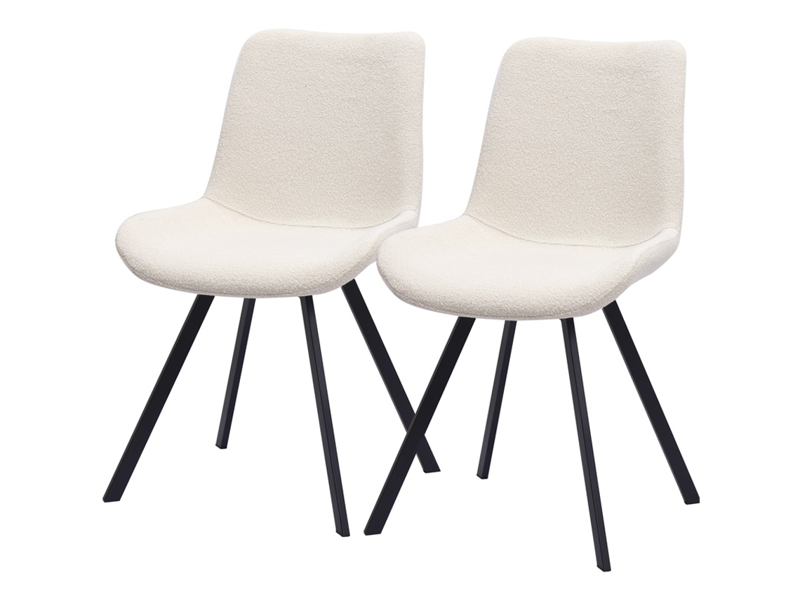 Juego de 2 sillas de comedor giratorias, tapizadas en tela, con patas de metal.