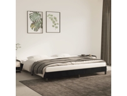 Estructura Cama Sin Colchón Terciopelo Negro 200x200 Cm