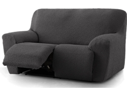 Funda Multielástica para Sofá Relax de 2 Plazas con 2 Asientos MILICA Spongy Gris Oscuro