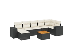 Maison Exclusive - Set De Sofás De Jardín 8 Piezas Y Cojines Ratán Sintético Negro