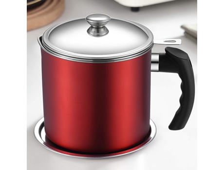 Lata de aceite para freír con colador Recipiente para grasa de tocino con colador de malla fina Filtro de aceite