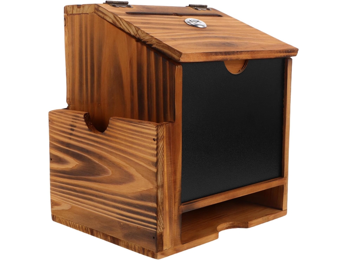 Buzón De Pared Con Cerradura, De Madera Maciza, 20x17x23 Cm, Buzón Seguro
