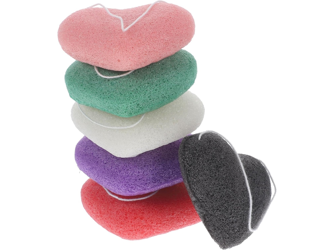 Lot De 6 Éponges Exfoliantes Visage, Couleurs Assorties, Nytoyage Suave Y Soin Du Réutilisables