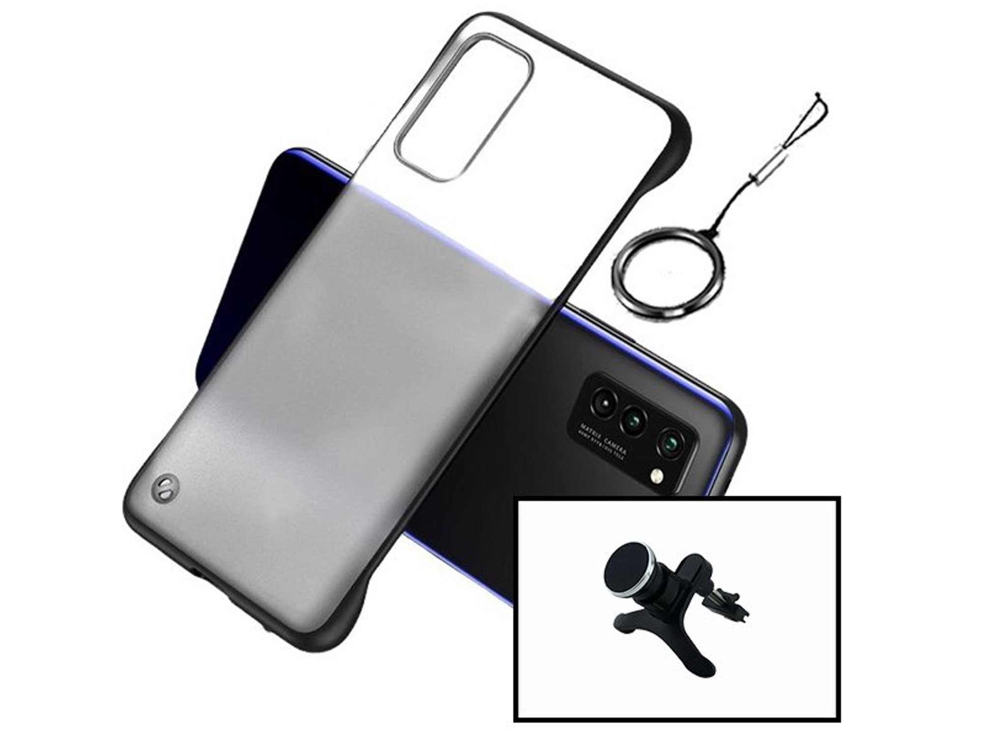 Funda y Soporte Magnético Coche iPhone 6s Invisible Bumper Negro | Worten.es