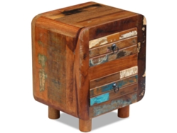 Mesita de Noche 43X33X51 Cm Madera Reciclada Maciza