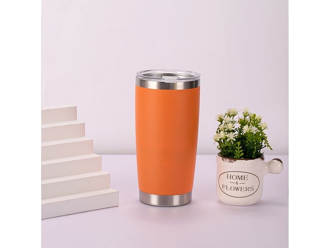 Botella térmica Rebe-taza de 590 ml de acero inoxidable con aislamiento al vacío, tapa magnética, libre de BPA, ideal para acampar y hacer senderismo (naranja).