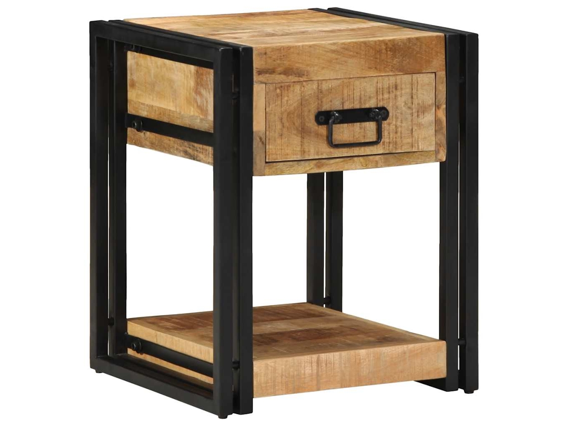 Maison Exclusive - Mesitas De Noche (2 Unidades) 40x40x50 Cm, Madera Maciza De Mango Sin Tratar
