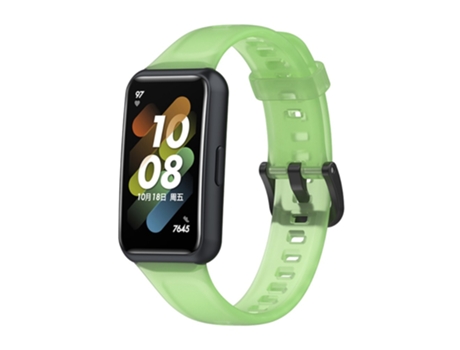 Correa de Silicona ajustable translúcido para Huawei Band 7 - verde transparente