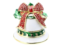 Joyero navideño con forma de campana, hecho de aleación metálica, ideal para manualidades navideñas y guardar regalos. Hengjian