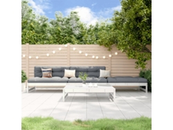Conjunto de salón de jardín de 4 piezas en madera maciza de pino, blanco, DKD Home Decor