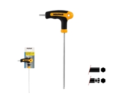 Llave allen con bola mango forma t 4,0 mm. con colgador