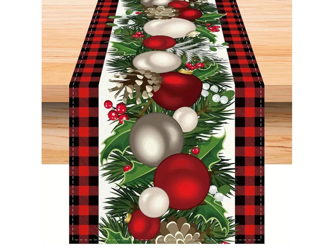 Decoración de mesa navideña, estilo granja, decoración de fiesta familiar. RNEMITERY