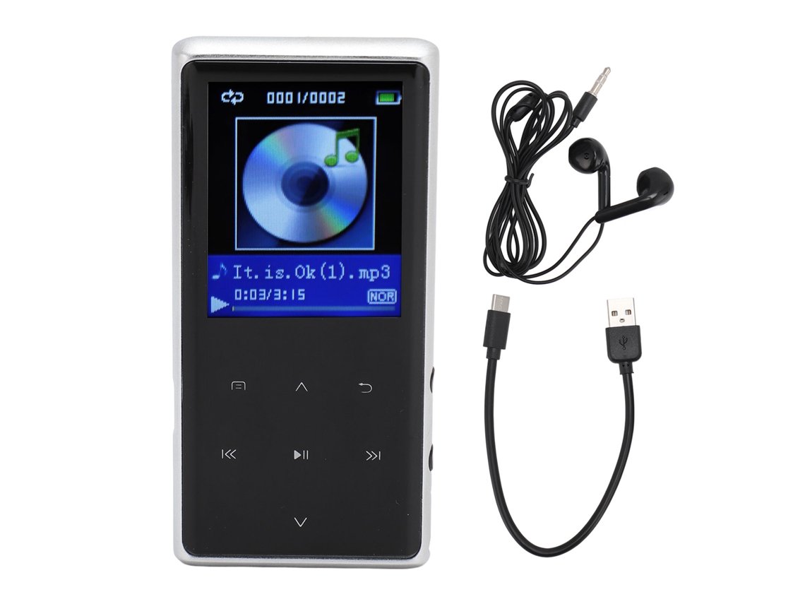 Mp3 Player Hifi Com Bluetooth 5.2 Gravador De Voz Rádio Fm Alto Falante Hd 32gb Para Esportes