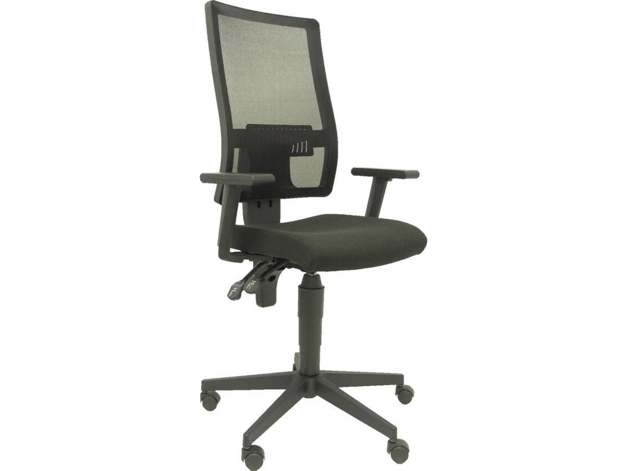 Silla de Escritorio Operativa PYC Povedilla Negro (Brazos Ajustables - Malla)