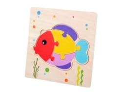 Ats-puzzles De Madera Para Niños Bebés Animales Cariñosos Rompecabezas Educativos Juguetes Regalo Cumpleaños Niños Niñas Pez