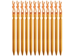 2026-12 Clavos De Tienda Y, Clavijas De Camping Resistentes Con Cuerda Reflectiva 18cm Aluminio Ligero