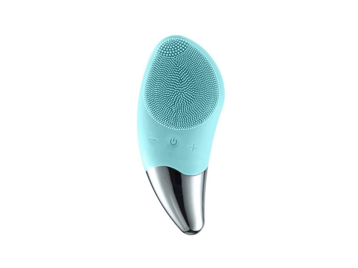 Cepillo De Limpieza Facial Eléctrico Sónico, Masajeador De Silicona Hipoalergénico, Recargable, Resistente Al Agua, Verde.