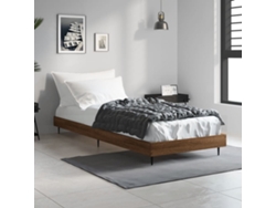 Estructura De Cama Sin Colchón Madera Marrón Roble 75x190 Cm