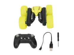 Mali carro de Stunt Controle Remoto 2.4g Alto Speed Efeito de Luz com Texto Dobro Lado Amarelo para 8+ Anos
