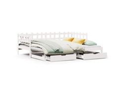Maison Exclusive - Sofá Cama Nido Con Cajones Sin Colchón Blanco 90x190 Cm