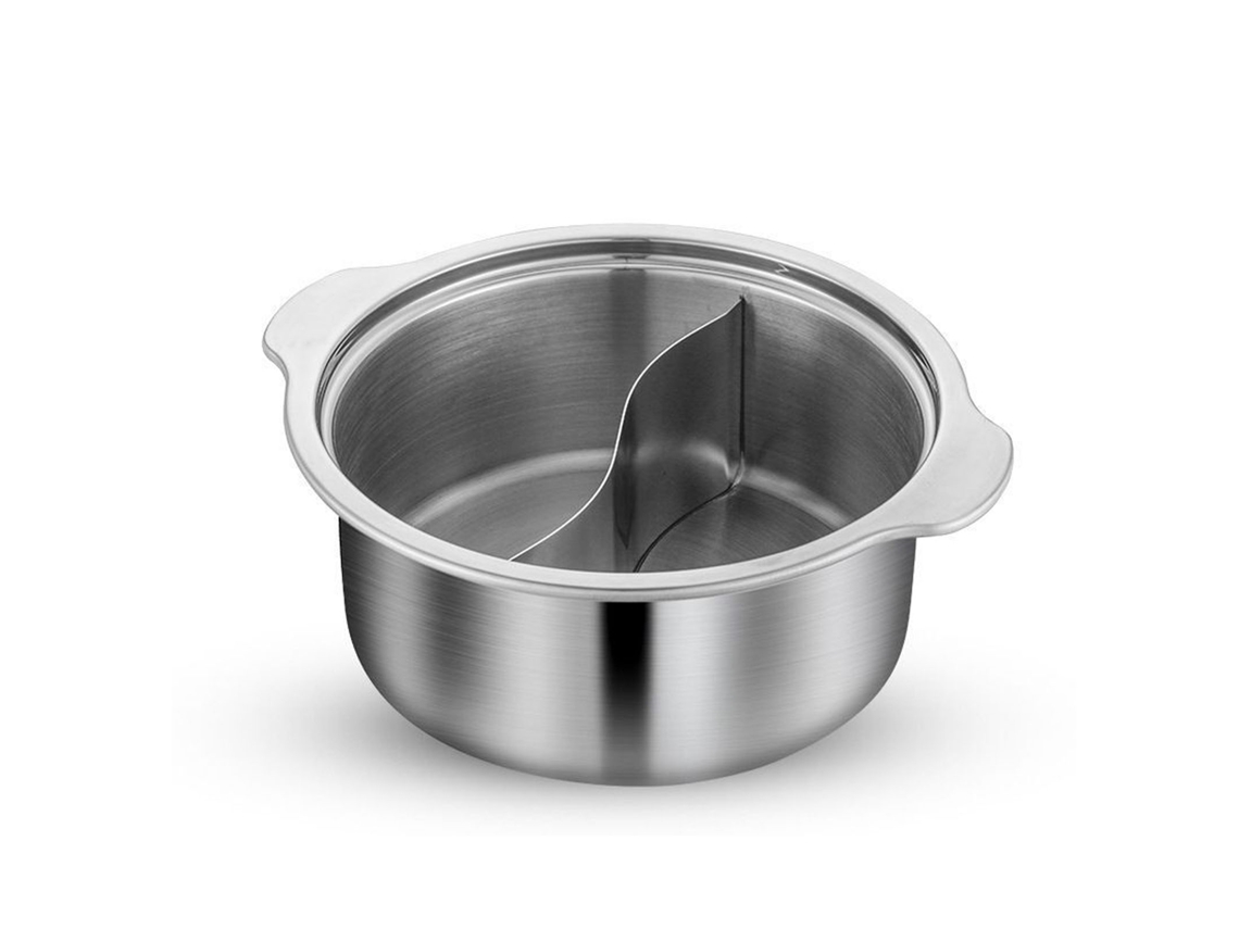 Olla Para Fondue De Acero Inoxidable Con Mango Antiescaldaduras Para Cocina De Gas, 30 Cm, Doble Sabor.