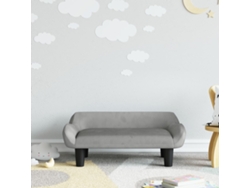 Sofá infantil 70x40x24 cm en terciopelo gris claro wsd894437 Adorável Casa