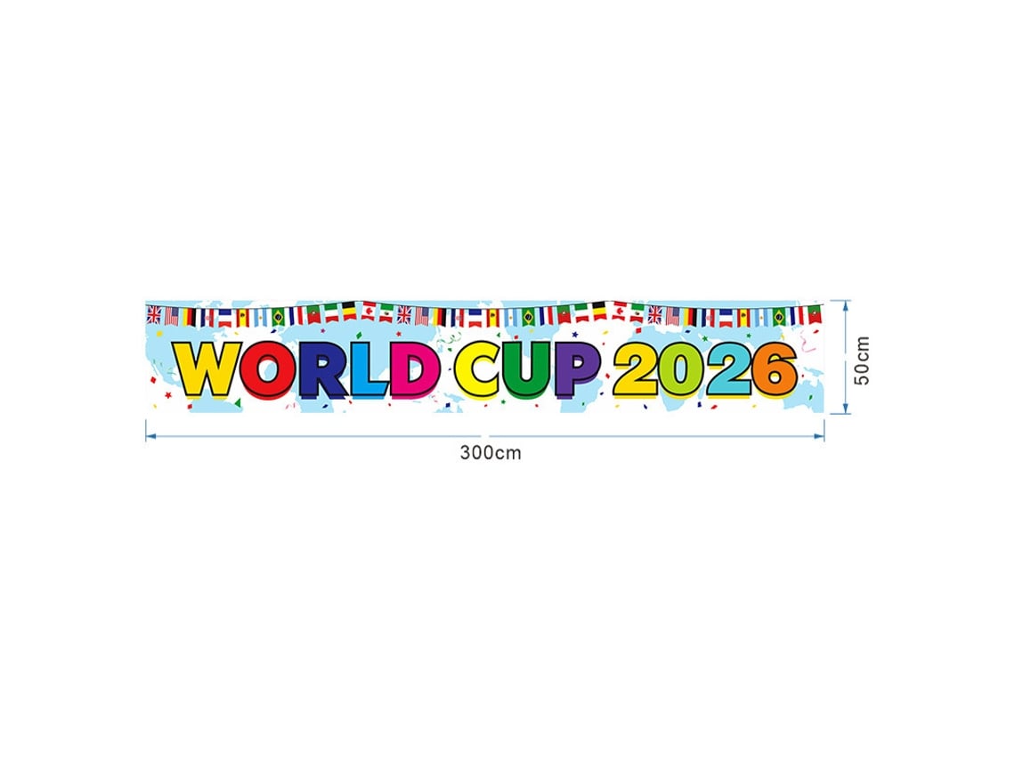 Bandera Conmemorativa Del Mundial 2026. Diseño Resistente Al Viento, Ideal Para Eventos Deportivos, Fiestas Y Uso Diario. Tamaño: 300 X 50 C
