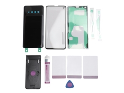 Cubierta De Cristal Trasera Repuesto Con Lente De Cámara Adhesivo Impermeable Para Galaxy S10 Negro