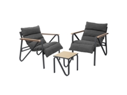 Conjunto De Muebles De Jardín Ml-design, Gris-antracita, 3 Piezas, 2x Sillas Y 1x Mesa
