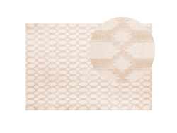 Alfombra de pelo corto BELIANI Cizre de Viscosa Beige 140x200